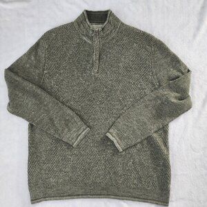 Tommy Bahama Men'S Quarter Zip Pullover Cotton Knit Sweater Olive Green Xl Fall‎